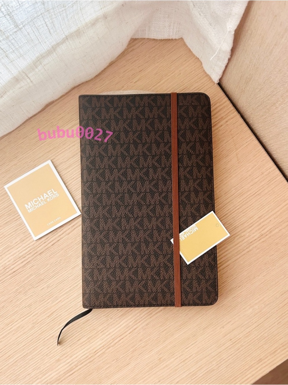 NWT📒Michael Kors Medium Notebook Journal Brown Signature Logo School Work Gifts